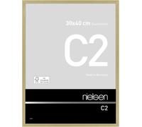 nielsen C2 Aluminium Picture Frame Brushed Gold 30x40cm with Float Glass and Push and Turn Clips