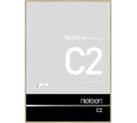 nielsen C2 Aluminium Picture Frame - Brushed Gold 70x100cm - with Float Glass and Easy Push-Turn Clips
