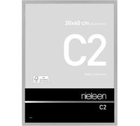 nielsen C2 Aluminium Picture Frame - Brushed Silver 30x40cm - with Float Glass and Easy Push-Turn Clips