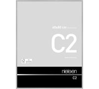 nielsen C2 Aluminium Picture Frame - Brushed Silver 60x80cm - with Float Glass and Easy Push-Turn Clips
