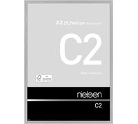 Nielsen C2 Brushed Silver Aluminium Picture Frame A3, 29.7X42Cm - With Float Glass And Push/turn Clips