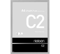 nielsen C2 Aluminium Picture Frame Brushed Silver A4, 21x29.7cm with Float Glass and Push and Turn Clips