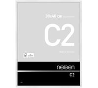 nielsen C2 Aluminium Picture Frame - Polished White 30x40cm - with Float Glass and Easy Push-Turn Clips