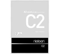 nielsen C2 Aluminium Picture Frame - Polished White A2, 42x59.4cm - with Float Glass and Easy Push-Turn Clips