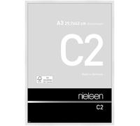 nielsen C2 Aluminium Picture Frame - Polished White A3, 29.7x42cm - with Float Glass and Easy Push-Turn Clips