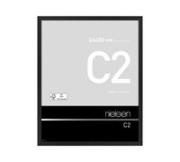 Nielsen C2 Brushed Black Aluminium Picture Frame 24X30Cm - With Float Glass And Push/turn Clips