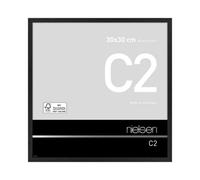 Nielsen C2 Brushed Black Aluminium Picture Frame 30X30Cm - With Float Glass And Push/turn Clips