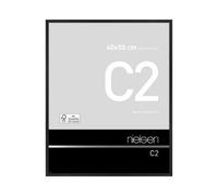 Nielsen C2 Brushed Black Aluminium Picture Frame 40X50Cm - With Float Glass And Push/turn Clips