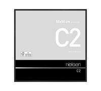 Nielsen C2 Brushed Black Aluminium Picture Frame 50X50Cm - With Float Glass And Push/turn Clips