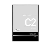 nielsen C2 Aluminium Picture Frame - Brushed Black A1, 59.4x84.1cm - with Float Glass and Easy Push-Turn Clips