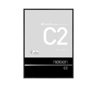 Nielsen C2 Brushed Black Aluminium Picture Frame A2, 42X59.4Cm - With Float Glass And Push/turn Clips