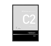 nielsen C2 Aluminium Picture Frame Brushed Black A3, 29.7x42cm with Float Glass and Push and Turn Clips