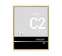 nielsen C2 Aluminium Picture Frame Brushed Gold 24x30cm with Float Glass and Push and Turn Clips