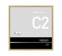 nielsen C2 Aluminium Picture Frame - Brushed Gold 30x30cm - with Float Glass and Easy Push-Turn Clips
