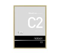 Nielsen C2 Brushed Gold Aluminium Picture Frame 30X40Cm - With Float Glass And Push/turn Clips
