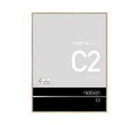 nielsen C2 Aluminium Picture Frame - Brushed Gold 60x80cm - with Float Glass and Easy Push-Turn Clips