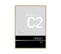nielsen C2 Aluminium Picture Frame - Brushed Gold A2, 42x59.4cm - with Float Glass and Easy Push-Turn Clips