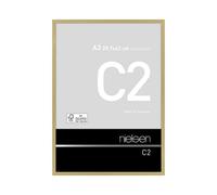 Nielsen C2 Brushed Gold Aluminium Picture Frame A3, 29.7X42Cm - With Float Glass And Push/turn Clips