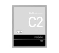 nielsen C2 Aluminium Picture Frame - Brushed Silver 24x30cm - with Float Glass and Easy Push-Turn Clips