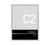 nielsen C2 Photo Frame, 30x40cm Silver Aluminium Picture Frame with Protective Float Glass and Push and Turn Clips - Soft Silver