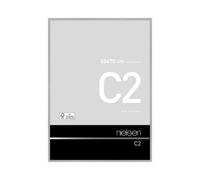 nielsen C2 Aluminium Picture Frame - Brushed Silver 50x70cm - with Float Glass and Easy Push-Turn Clips