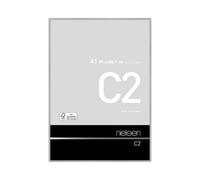 nielsen C2 Aluminium Picture Frame - Brushed Silver A1, 59.4x84.1cm - with Float Glass and Easy Push-Turn Clips
