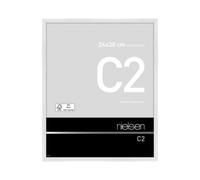 Nielsen C2 Polished White Aluminium Picture Frame 24X30Cm - With Float Glass And Push/turn Clips