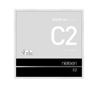 Nielsen C2 Polished White Aluminium Picture Frame 30X30Cm - With Float Glass And Push/turn Clips