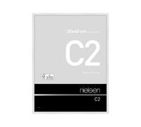Nielsen C2 Polished White Aluminium Picture Frame 30X40Cm - With Float Glass And Push/turn Clips