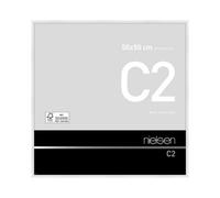 Nielsen C2 Polished White Aluminium Picture Frame 50X50Cm - With Float Glass And Push/turn Clips