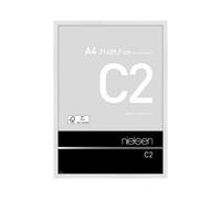 Nielsen C2 Polished White Aluminium Picture Frame A4, 21X29.7Cm - With Float Glass And Push/turn Clips