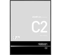 nielsen C2 Vision Aluminium Picture Frame - Brushed Black 60x80cm - with Synthetic Glass and Easy Push-Turn Clips