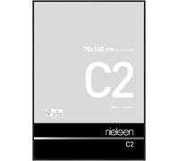 nielsen C2 Vision Aluminium Picture Frame - Brushed Black 70x100cm - with Synthetic Glass and Easy Push-Turn Clips