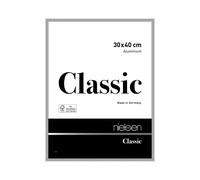 nielsen Classic Photo Frame, 30x40cm Silver Aluminium Picture Frame with Protective Float Glass and Push and Turn Clips - Silver Polished
