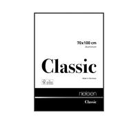 Nielsen Classic Polished Black Aluminium Picture Frame 70X100Cm - With Float Glass And Push/turn Clips