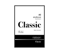 Nielsen Classic Aluminium Picture Frame A2, 42X59.4Cm With Float Glass And Push And Turn Clips - Polished Black, Black