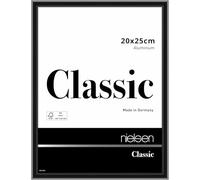 nielsen Classic Aluminium Picture Frame - Polished Black 20x25cm - with Float Glass and Easy Push-Turn Clips
