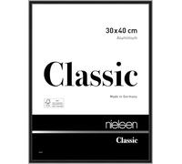 nielsen Classic Aluminium Picture Frame Polished Black 30x40cm with Float Glass and Push and Turn Clips