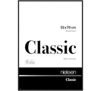 nielsen Classic Aluminium Picture Frame - Polished Black 50x70cm - with Float Glass and Easy Push-Turn Clips