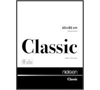 nielsen Classic Aluminium Picture Frame - Polished Black 60x80cm - with Float Glass and Easy Push-Turn Clips
