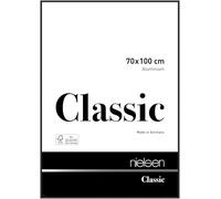 nielsen Classic Aluminium Picture Frame - Polished Black 70x100cm - with Float Glass and Easy Push-Turn Clips