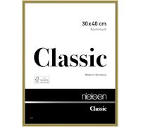 nielsen Classic Aluminium Picture Frame - Polished Gold 30x40cm - with Float Glass and Easy Push-Turn Clips