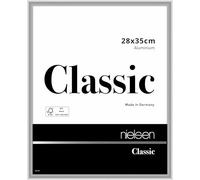 nielsen Classic Aluminium Picture Frame - Polished Silver 28x35cm - with Float Glass and Easy Push-Turn Clips