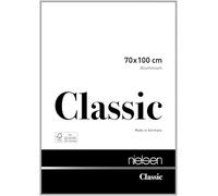 nielsen Classic Aluminium Picture Frame Polished Silver 70x100cm with Float Glass and Push and Turn Clips