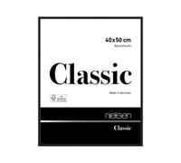 Nielsen Classic Polished Black Aluminium Picture Frame 40X50Cm - With Float Glass And Push/turn Clips