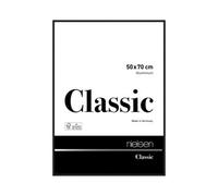 Nielsen Classic Polished Black Aluminium Picture Frame 50X70Cm - With Float Glass And Push/turn Clips