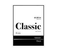 Nielsen Classic Polished Black Aluminium Picture Frame 60X80Cm - With Float Glass And Push/turn Clips