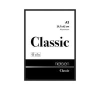Nielsen Classic Polished Black Aluminium Picture Frame A3, 29.7X42Cm - With Float Glass And Push/turn Clips