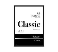 Nielsen Classic Polished Black Aluminium Picture Frame A4, 21X29.7Cm - With Float Glass And Push/turn Clips