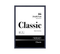Nielsen Classic Polished Blue Aluminium Picture Frame A4, 21X29.7Cm - With Float Glass And Push/turn Clips